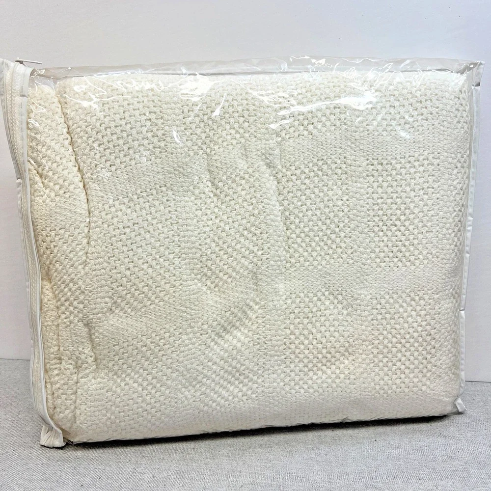 Vtg Owen 100% Cotton Cloud Woven Bedspread Thermal Blanket Twin Ivory Textured